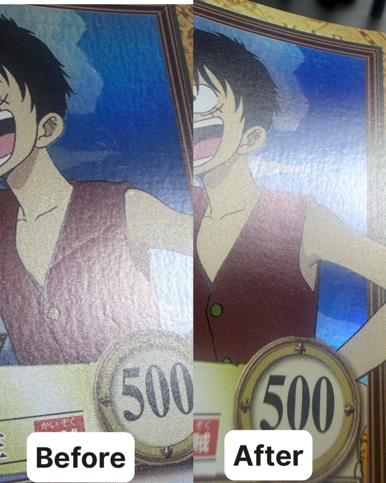 Luffy · bề mặt · TRƯỚC / SAU